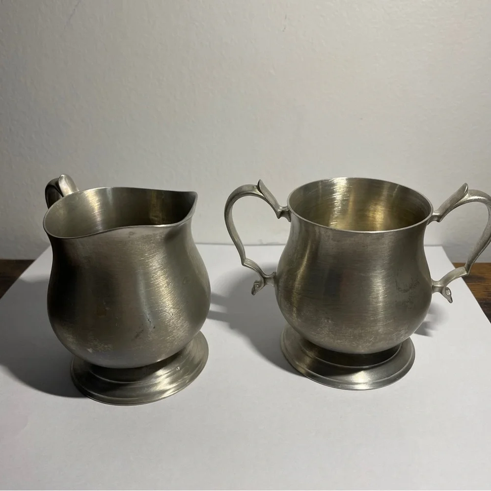 Pewter by Poole Sugar and Creamer Set  2209
